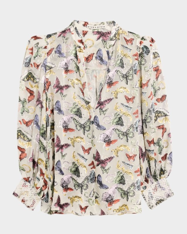 Sheila Butterfly-Print Blous